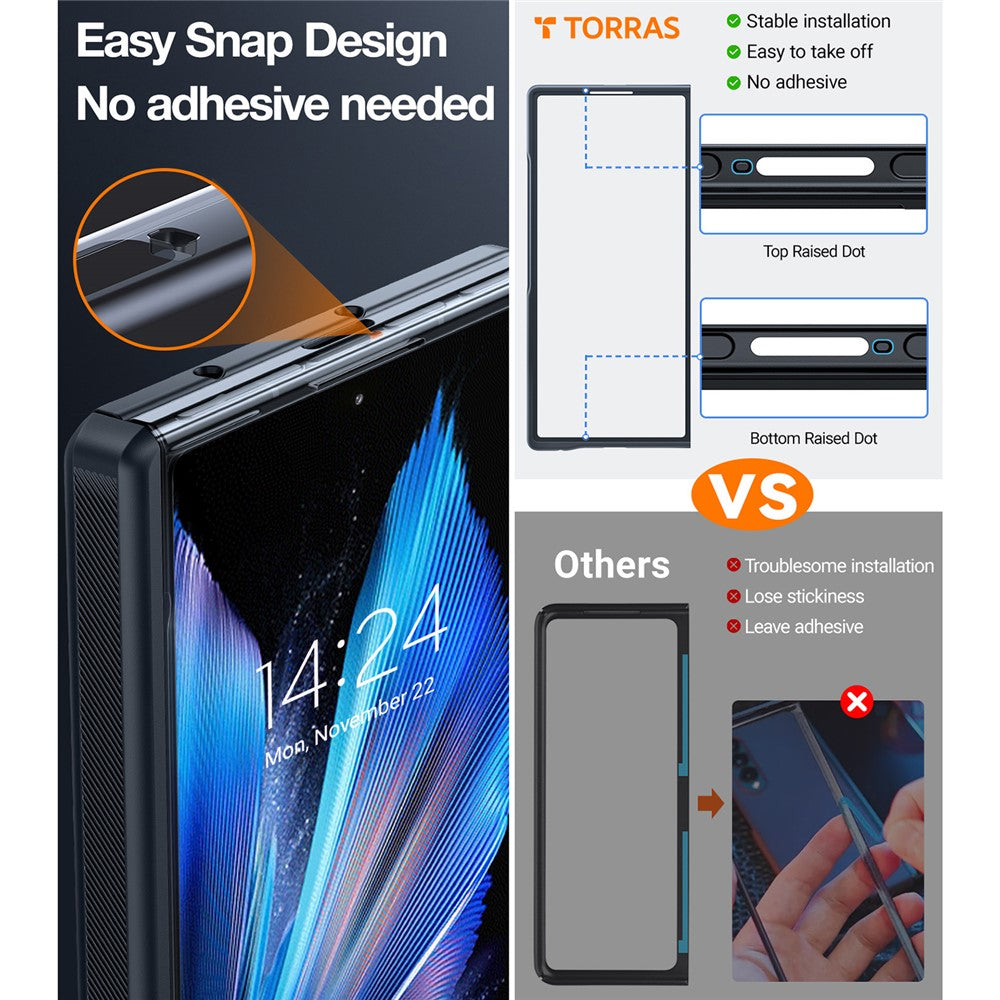 TORRAS Ostand Q3 Spin Series – Coque pour Samsung Galaxy Z Fold7 5G avec Support Rotatif Magnétique et 2 Films en Verre Trempé
