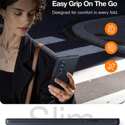 TORRAS Ostand Q3 Spin Series – Coque pour Samsung Galaxy Z Fold7 5G avec Support Rotatif Magnétique et 2 Films en Verre Trempé