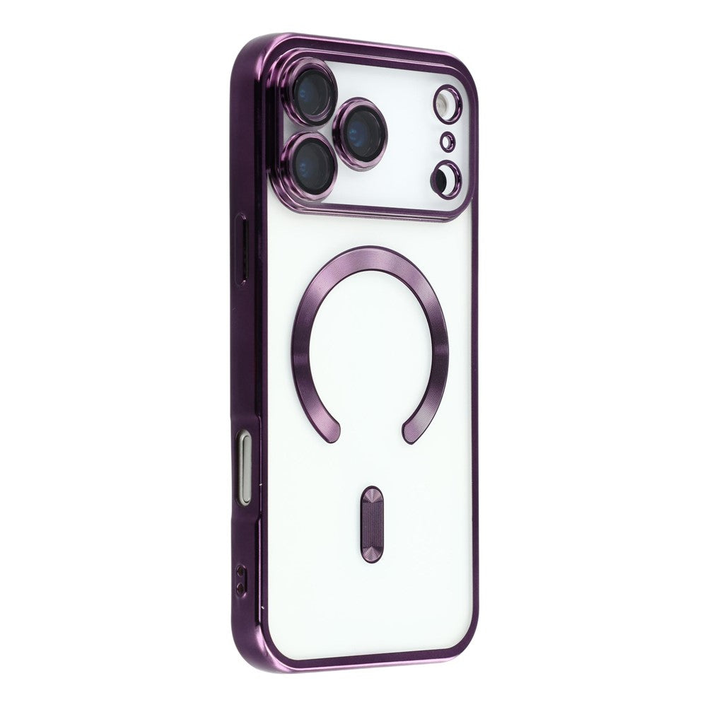 For iPhone 17 Pro Max Magnetic Case CD Veins Glass Lens Guard TPU Phone Back Cover