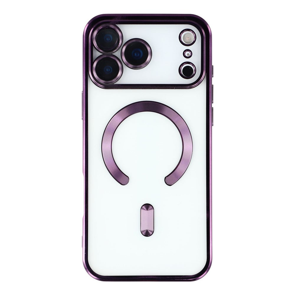For iPhone 17 Pro Max Magnetic Case CD Veins Glass Lens Guard TPU Phone Back Cover