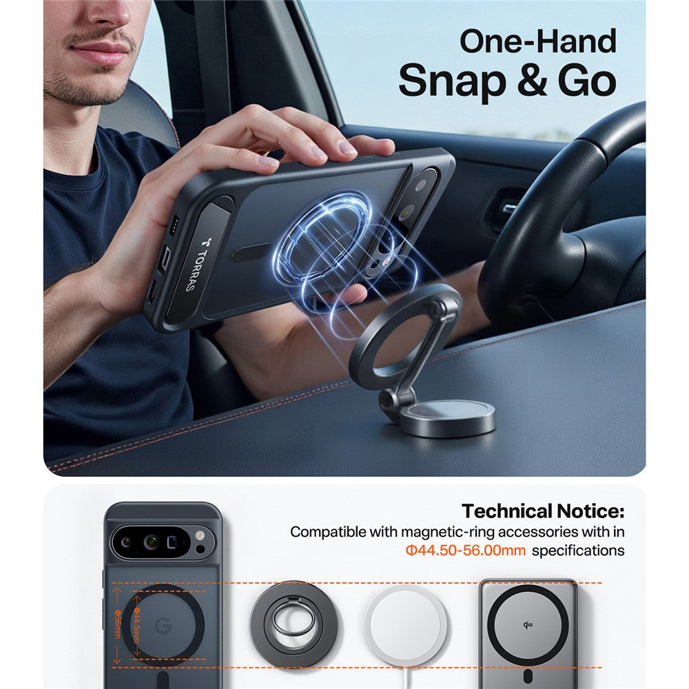 TORRAS Ostand L1 Series For Google Pixel 10 Pro XL Case Kickstand TPU + PC Phone Cover Compatible with MagSafe