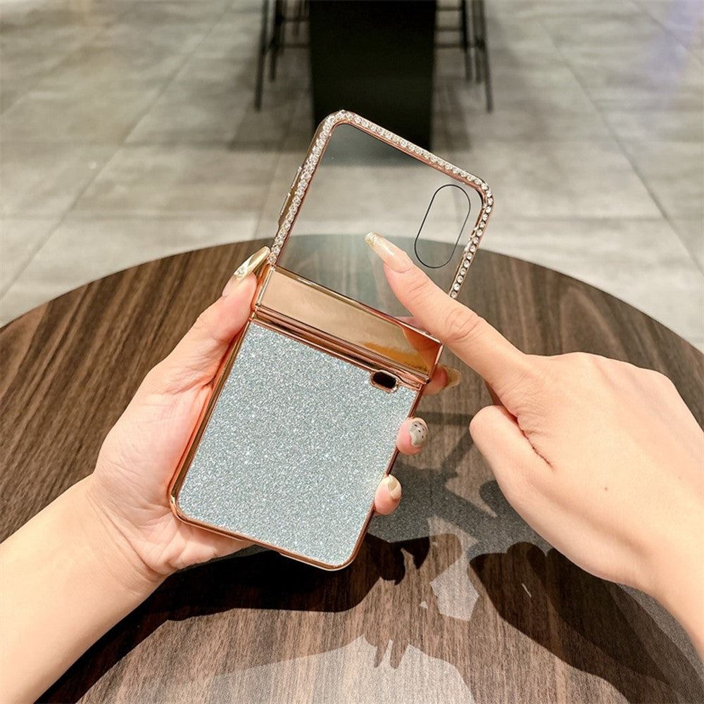 For Honor Magic V Flip 2 Case Hinge Protection Rhinestone Glitter PC Phone Cover