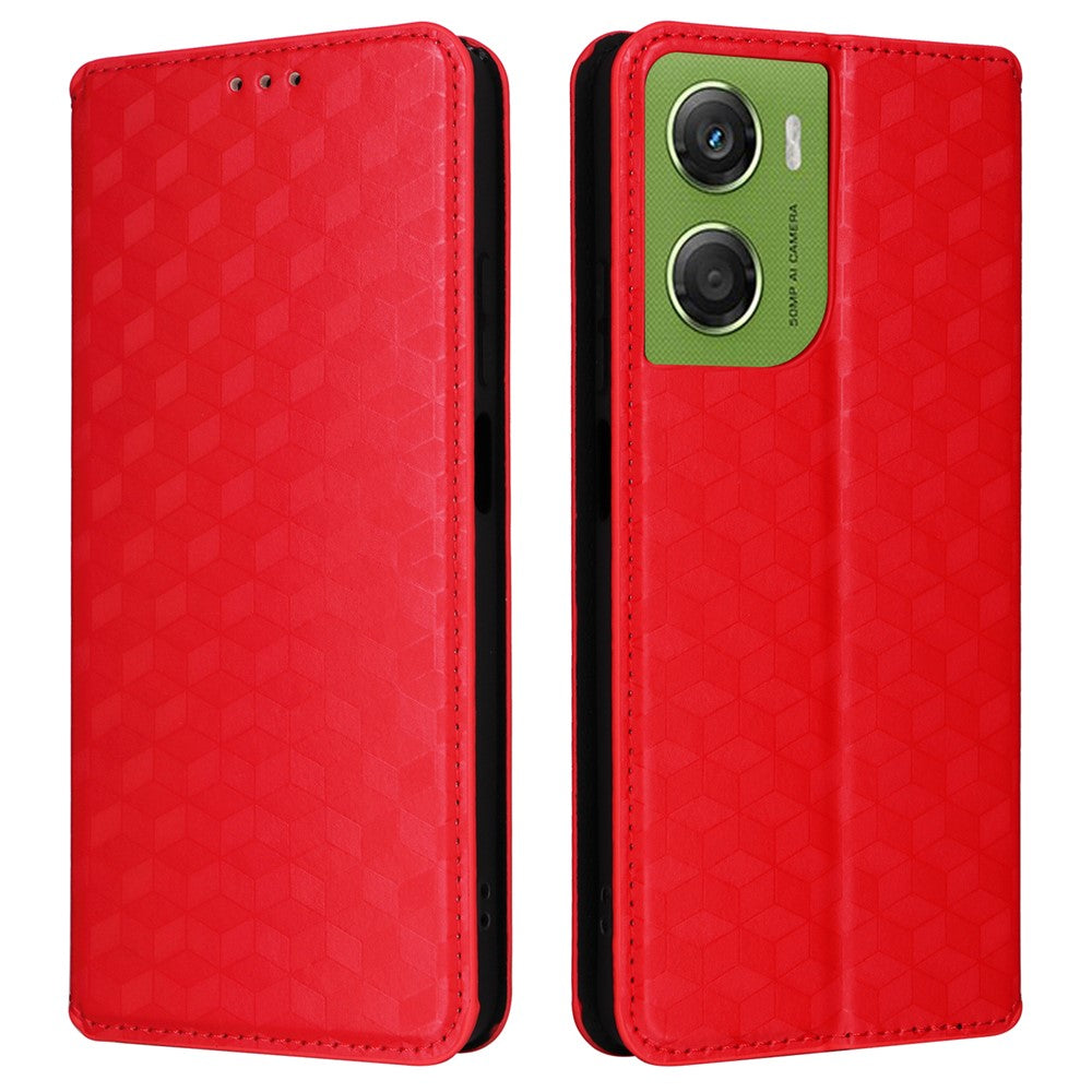 For Motorola Moto G06 4G  /  G06 Power 4G Case Wallet Rhombus Imprinted Leather Phone Cover