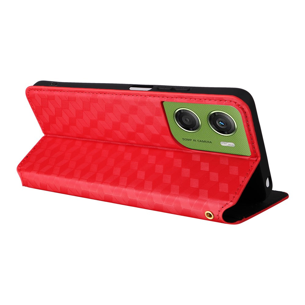 For Motorola Moto G06 4G  /  G06 Power 4G Case Wallet Rhombus Imprinted Leather Phone Cover