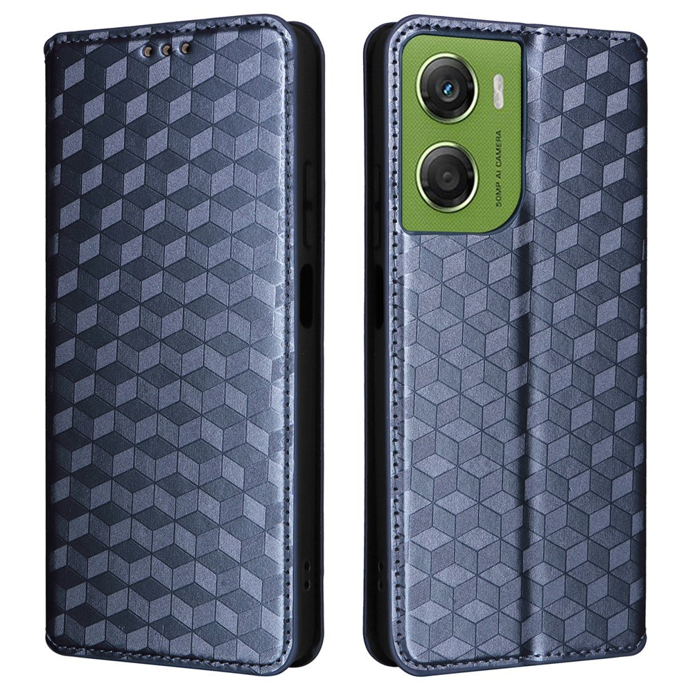 For Motorola Moto G06 4G  /  G06 Power 4G Case Wallet Rhombus Imprinted Leather Phone Cover