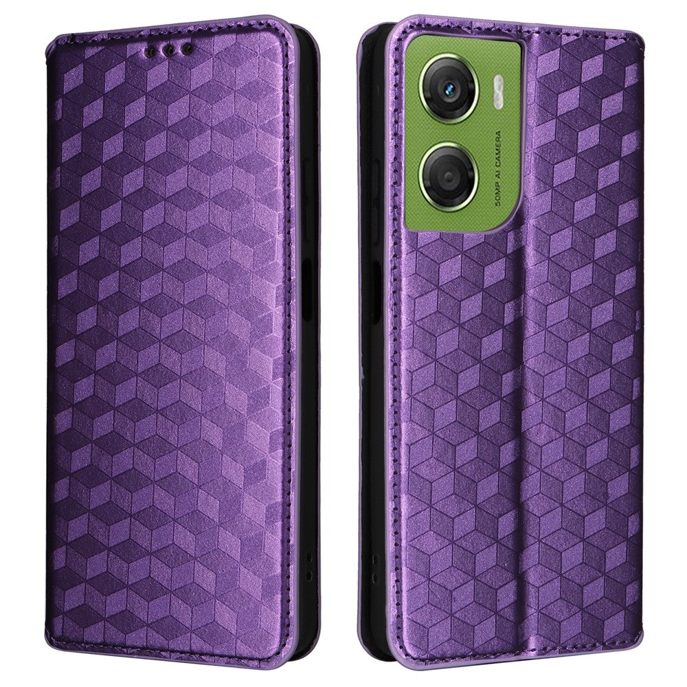 For Motorola Moto G06 4G  /  G06 Power 4G Case Wallet Rhombus Imprinted Leather Phone Cover