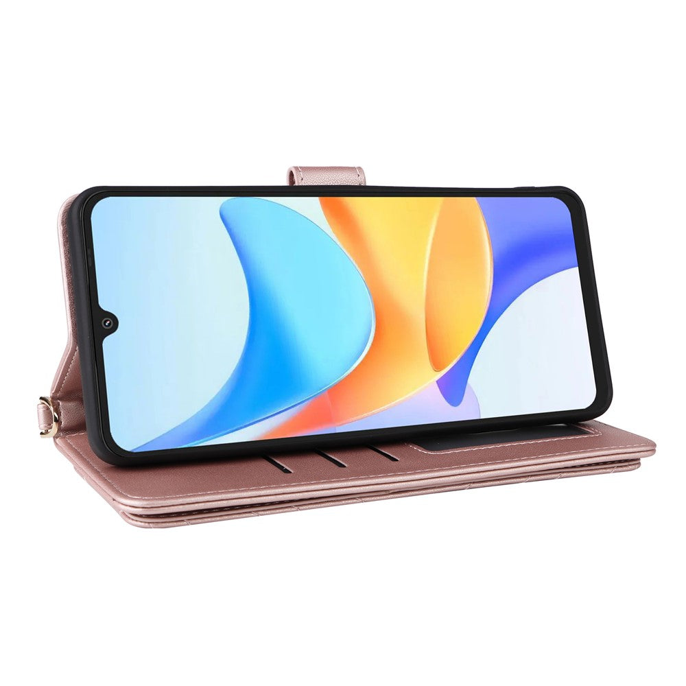 For Blackview Shark 6  /  Oscal Tiger 8 Case with Shoulder  /  Wrist Strap Leather Phone Cover Stand Wallet