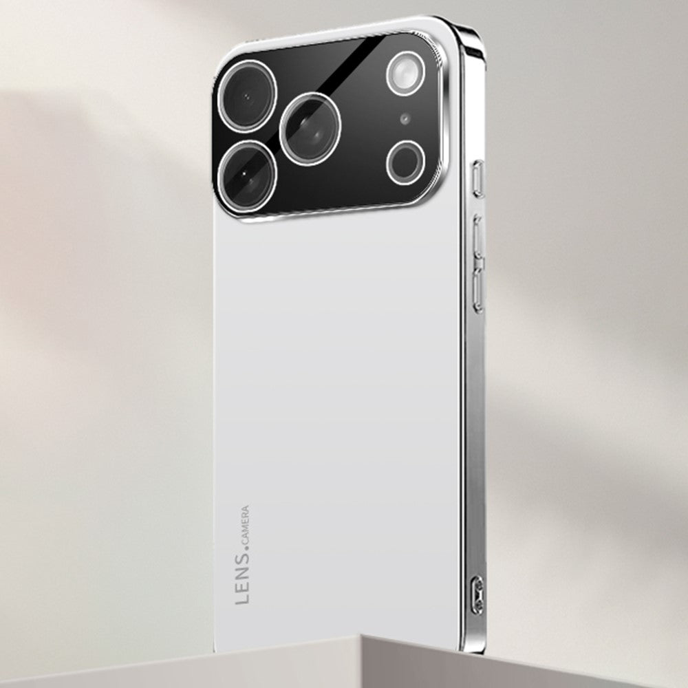 Coque pour iPhone 17 Pro en acrylique, TPU et métal anti-rayures avec cadre électroplaqué