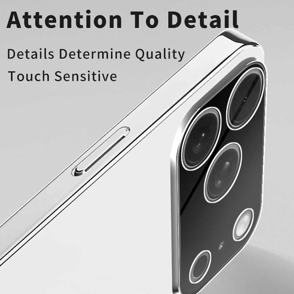 Coque pour iPhone 17 Pro en acrylique, TPU et métal anti-rayures avec cadre électroplaqué