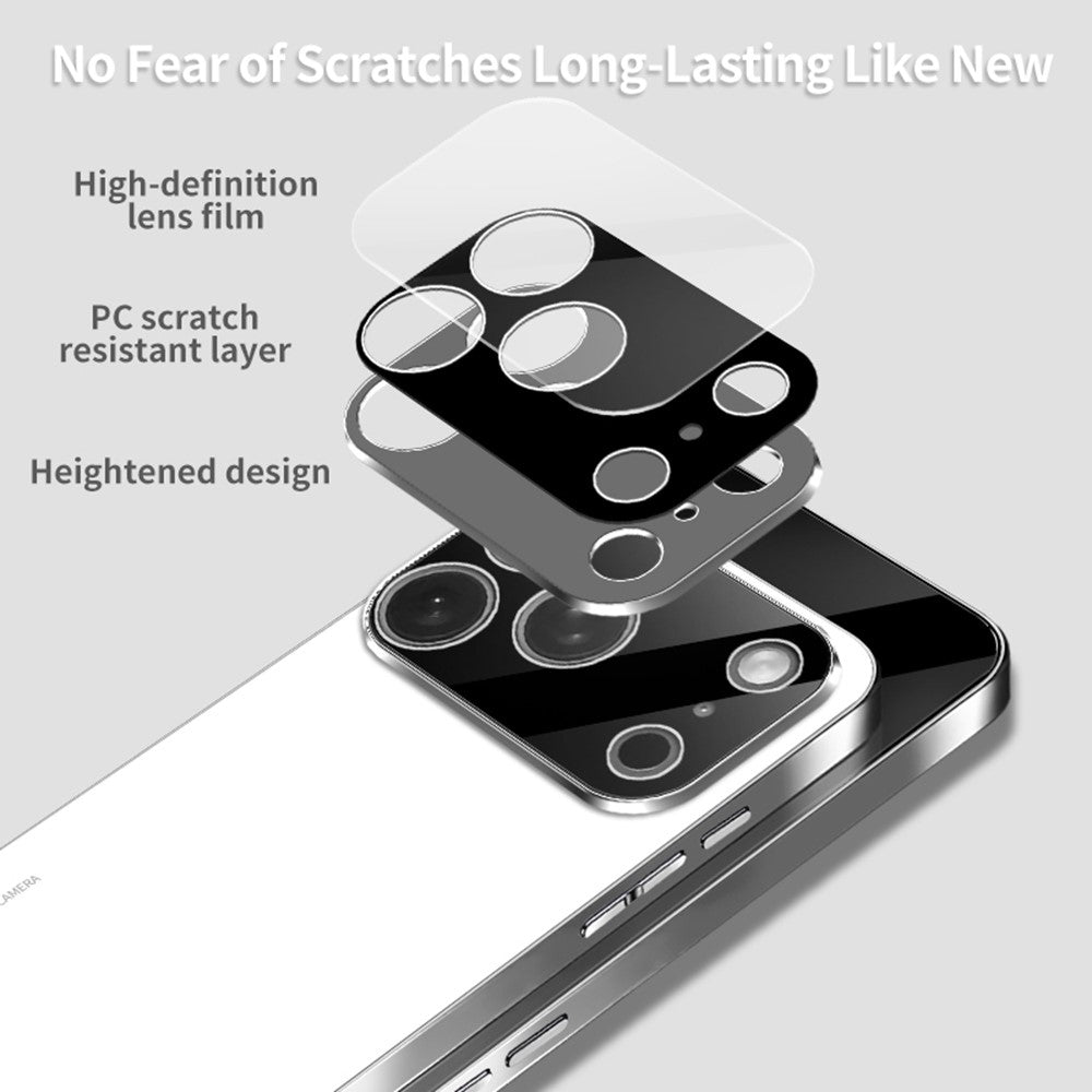 Coque pour iPhone 17 Pro en acrylique, TPU et métal anti-rayures avec cadre électroplaqué