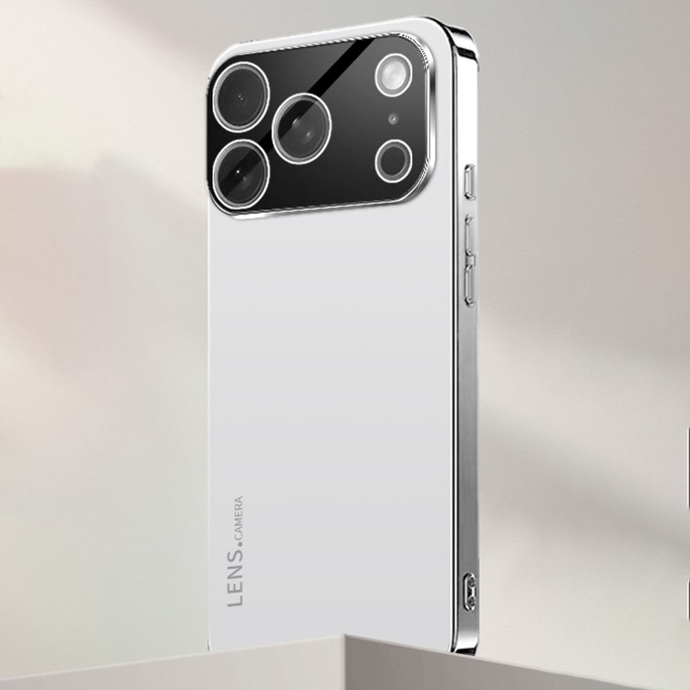 Coque pour iPhone 17 Pro Max en acrylique, TPU et métal anti-rayures avec cadre électroplaqué