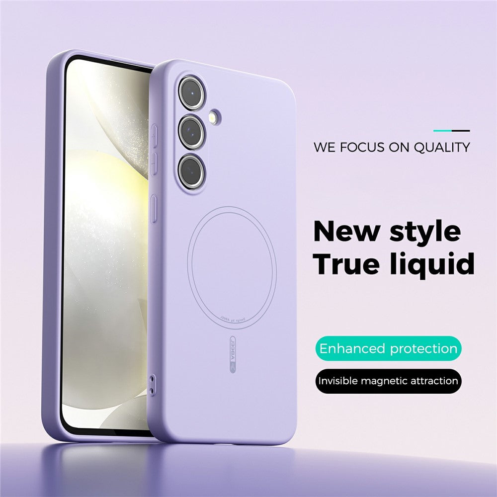 ABEEL For Samsung Galaxy S24+ Case Compatible with MagSafe Skin Touch Liquid Silicone Phone Back Cover