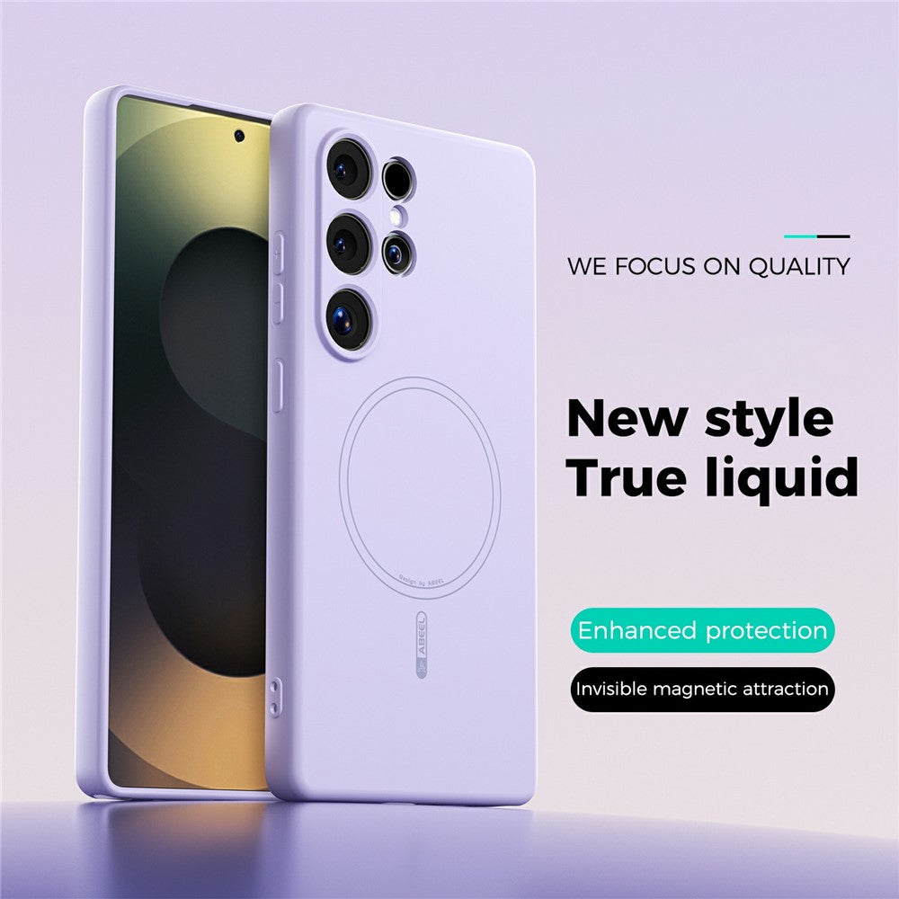 ABEEL For Samsung Galaxy S25 Ultra Case Compatible with MagSafe Skin Touch Liquid Silicone Phone Back Cover