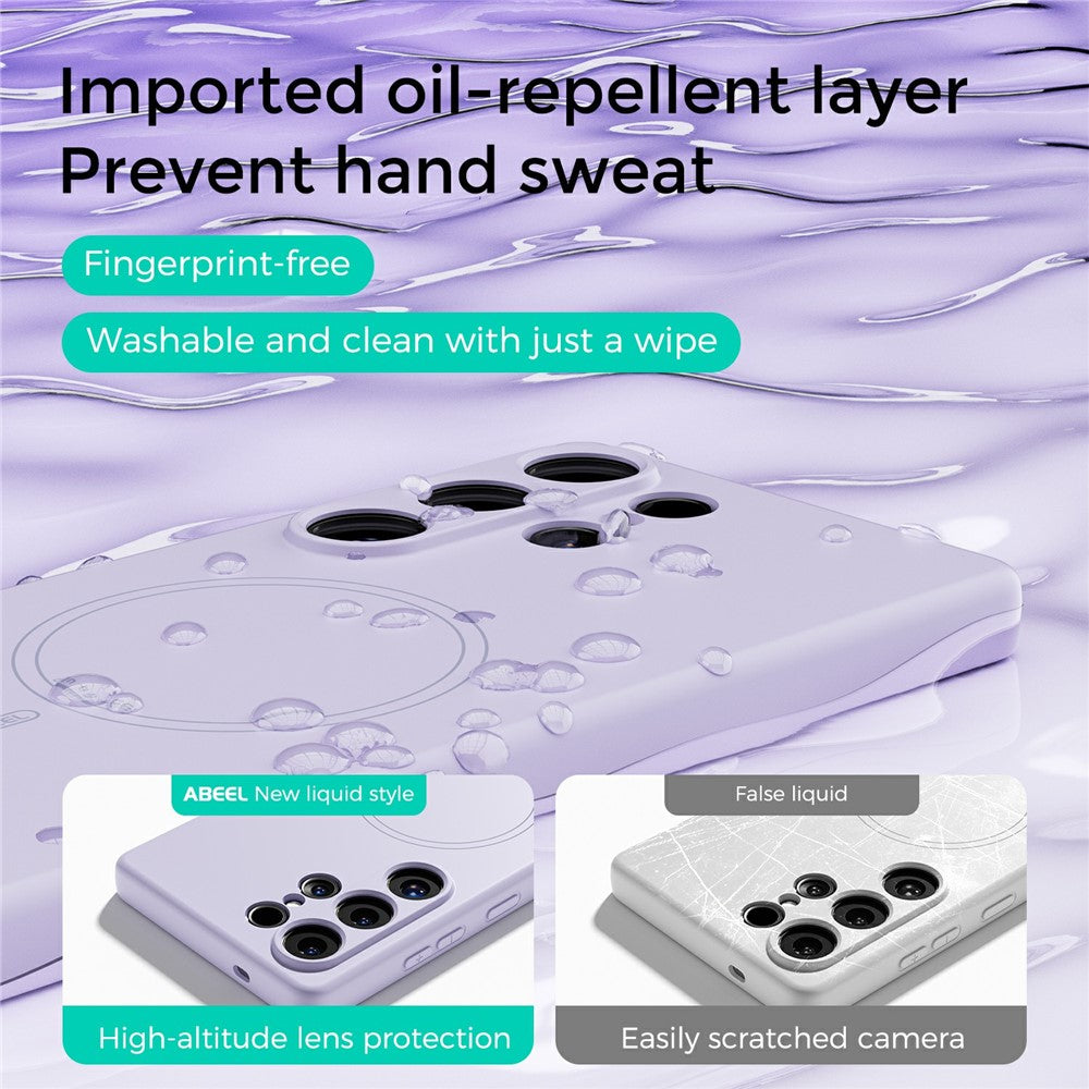 ABEEL For Samsung Galaxy S25 Ultra Case Compatible with MagSafe Skin Touch Liquid Silicone Phone Back Cover