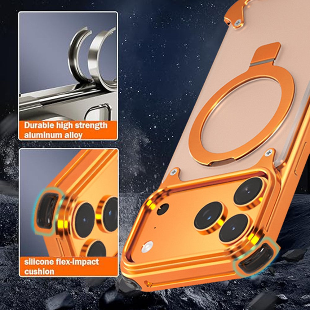 For iPhone 17 Pro Phone Case with Kickstand Compatible with MagSafe Metal PC Matte Back Cover