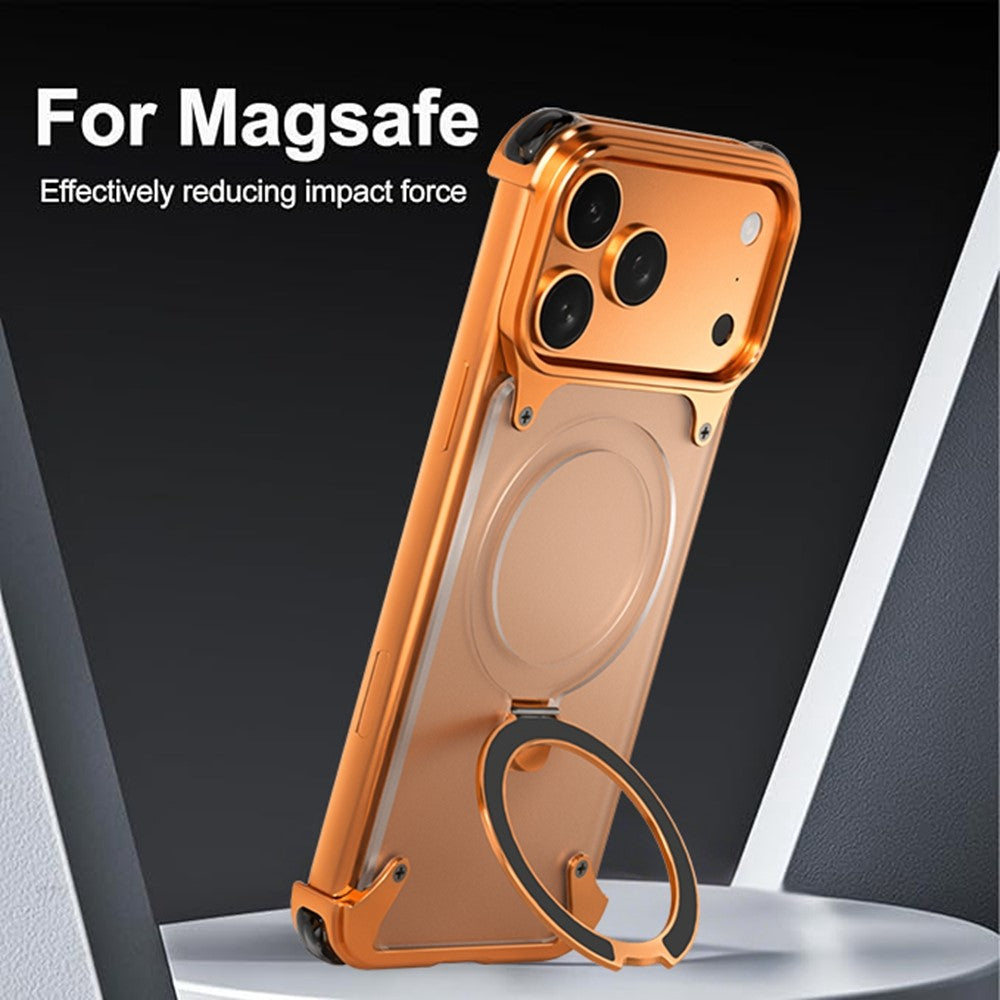For iPhone 17 Pro Max Phone Case with Kickstand Compatible with MagSafe Metal PC Matte Back Cover