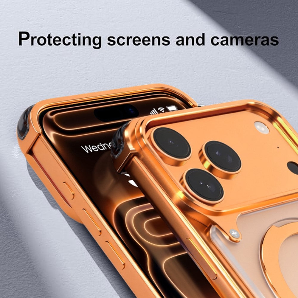 For iPhone 17 Pro Max Phone Case with Kickstand Compatible with MagSafe Metal PC Matte Back Cover