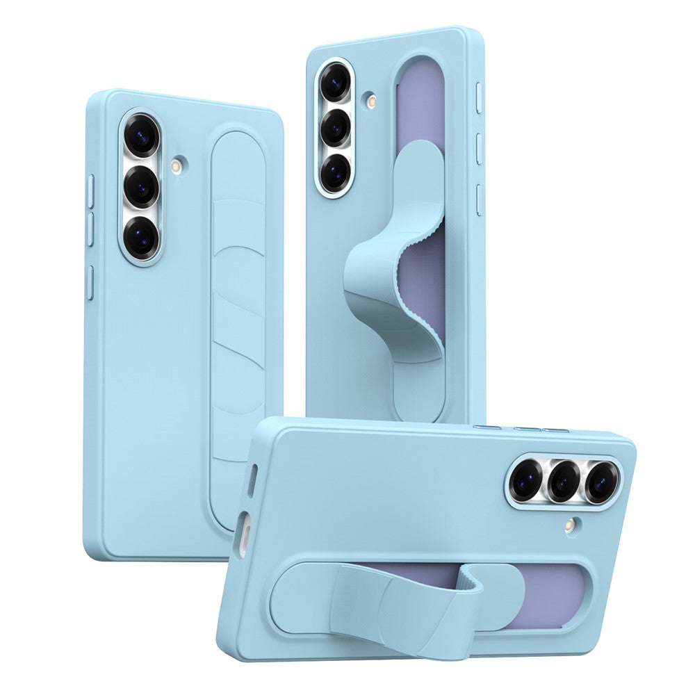 For Samsung Galaxy S24+ Case Customizable Smart Key Control Wristband Kickstand PC + Silicone Phone Cover