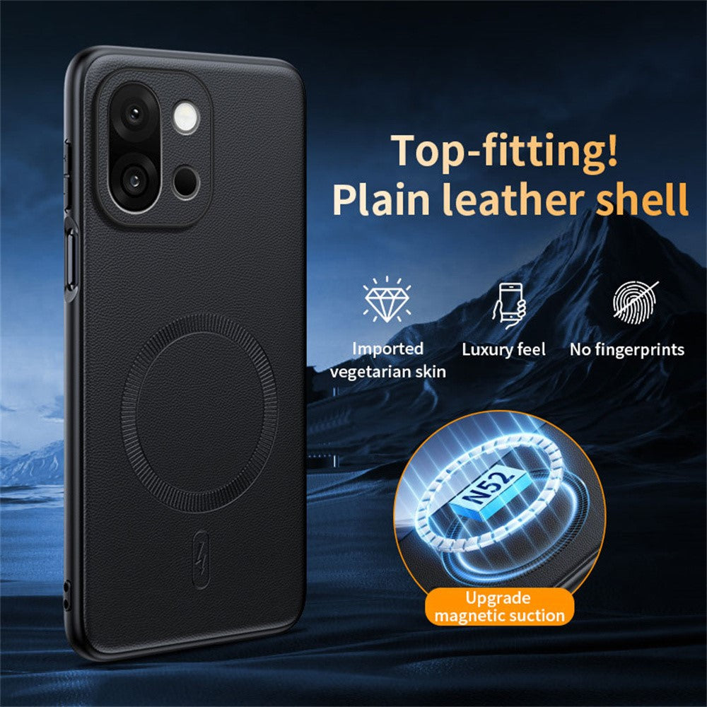 For OnePlus 15 5G Case Compatible with MagSafe Leather Coated TPU + PC Phone Cover