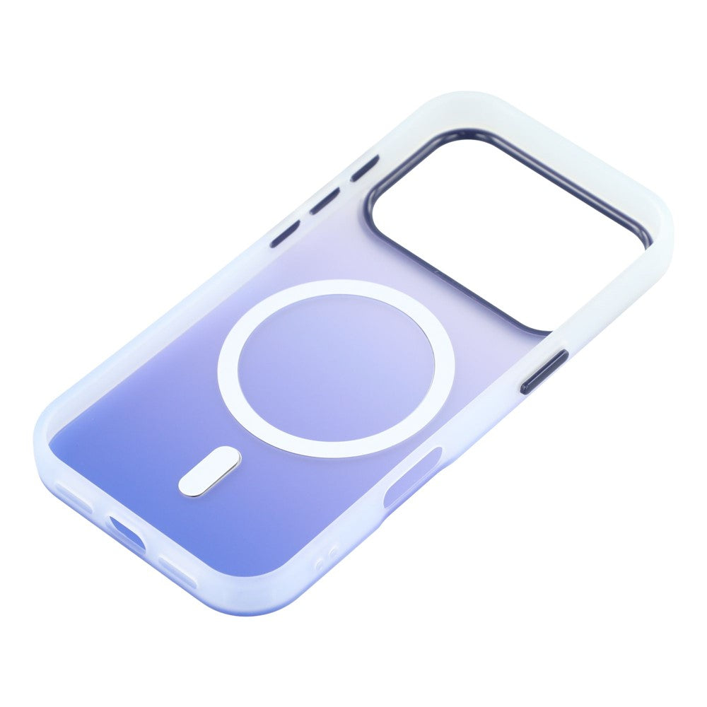 Coque pour iPhone 17 Pro compatible MagSafe, design dégradé givré, en PC et TPU.