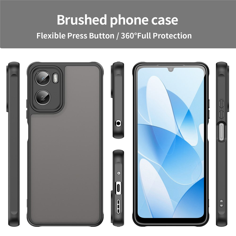 For Motorola Moto G06 4G Case Drop Proof Airbags Frosted Translucent PC + TPU Phone Back Cover