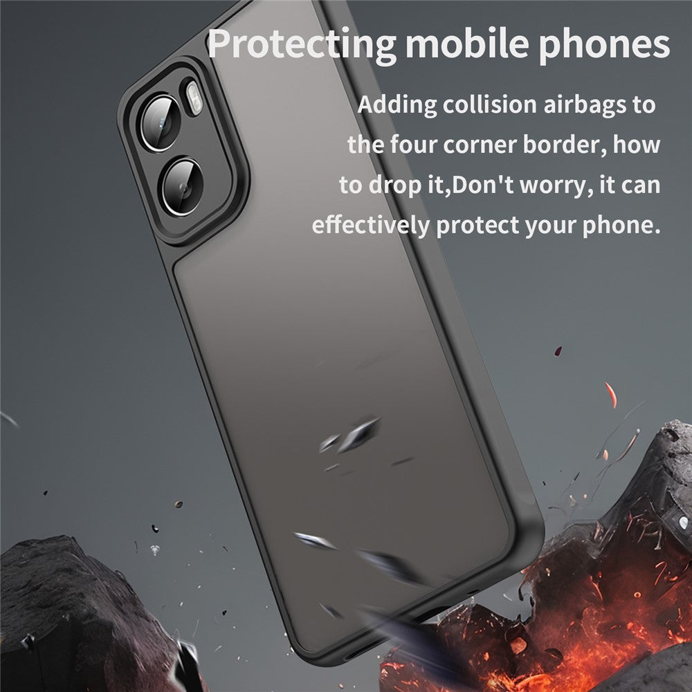 For Motorola Moto G06 4G Case Drop Proof Airbags Frosted Translucent PC + TPU Phone Back Cover