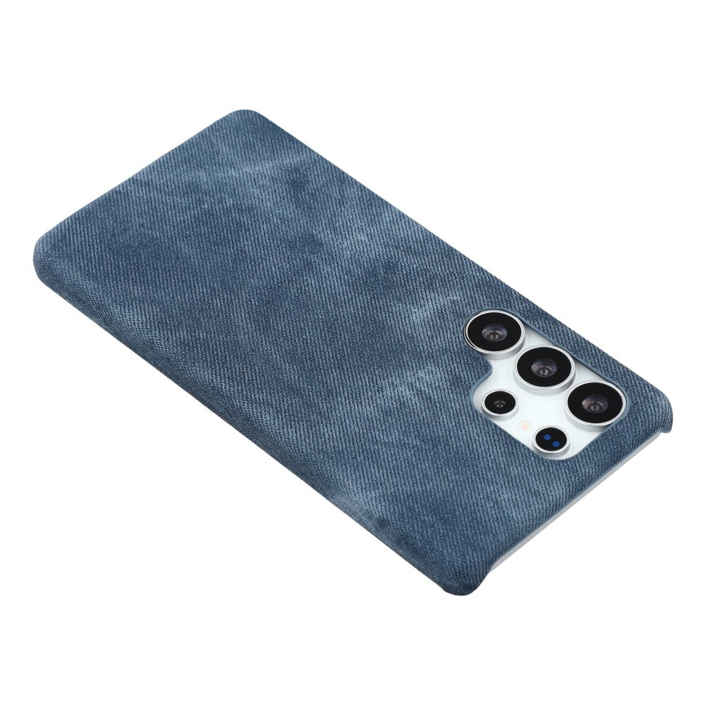 For Samsung Galaxy S25 Ultra Magnetic Case Denim Cloth Texture Leather + PC Shockproof Phone Cover