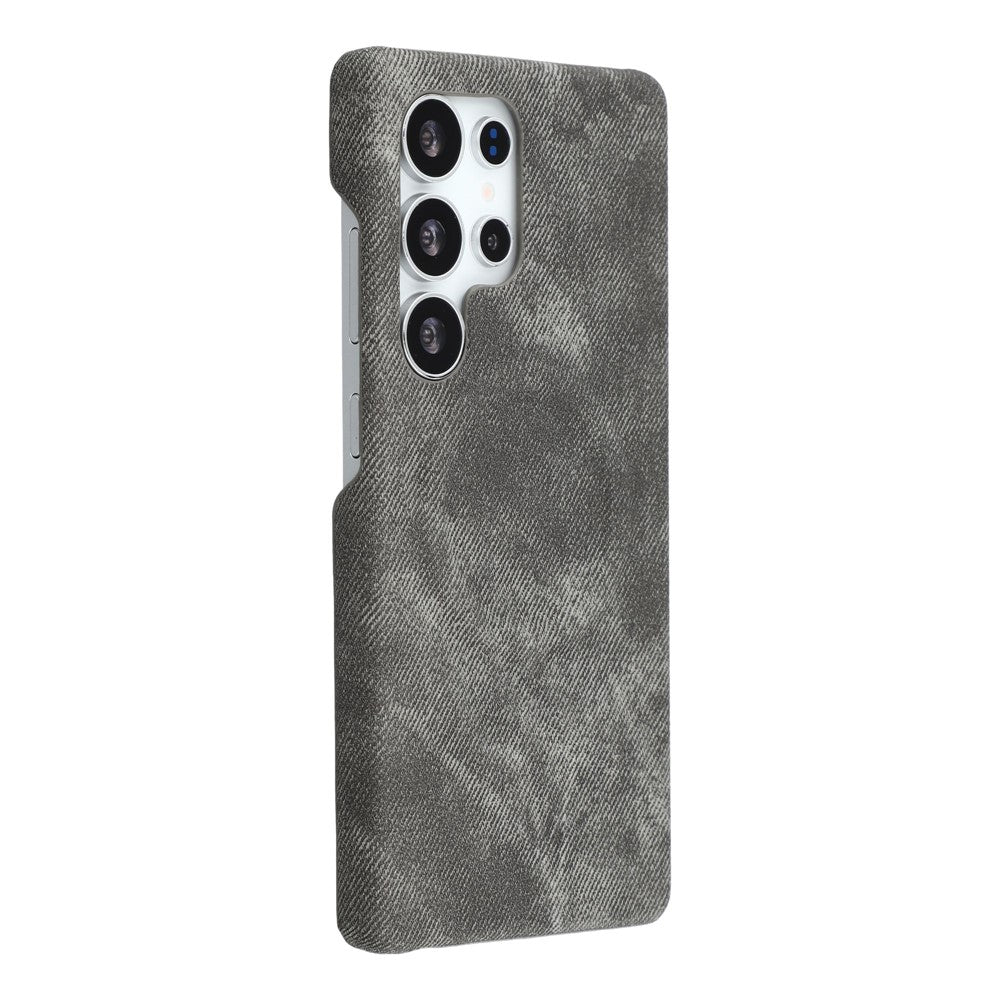 For Samsung Galaxy S25 Ultra Magnetic Case Denim Cloth Texture Leather + PC Shockproof Phone Cover