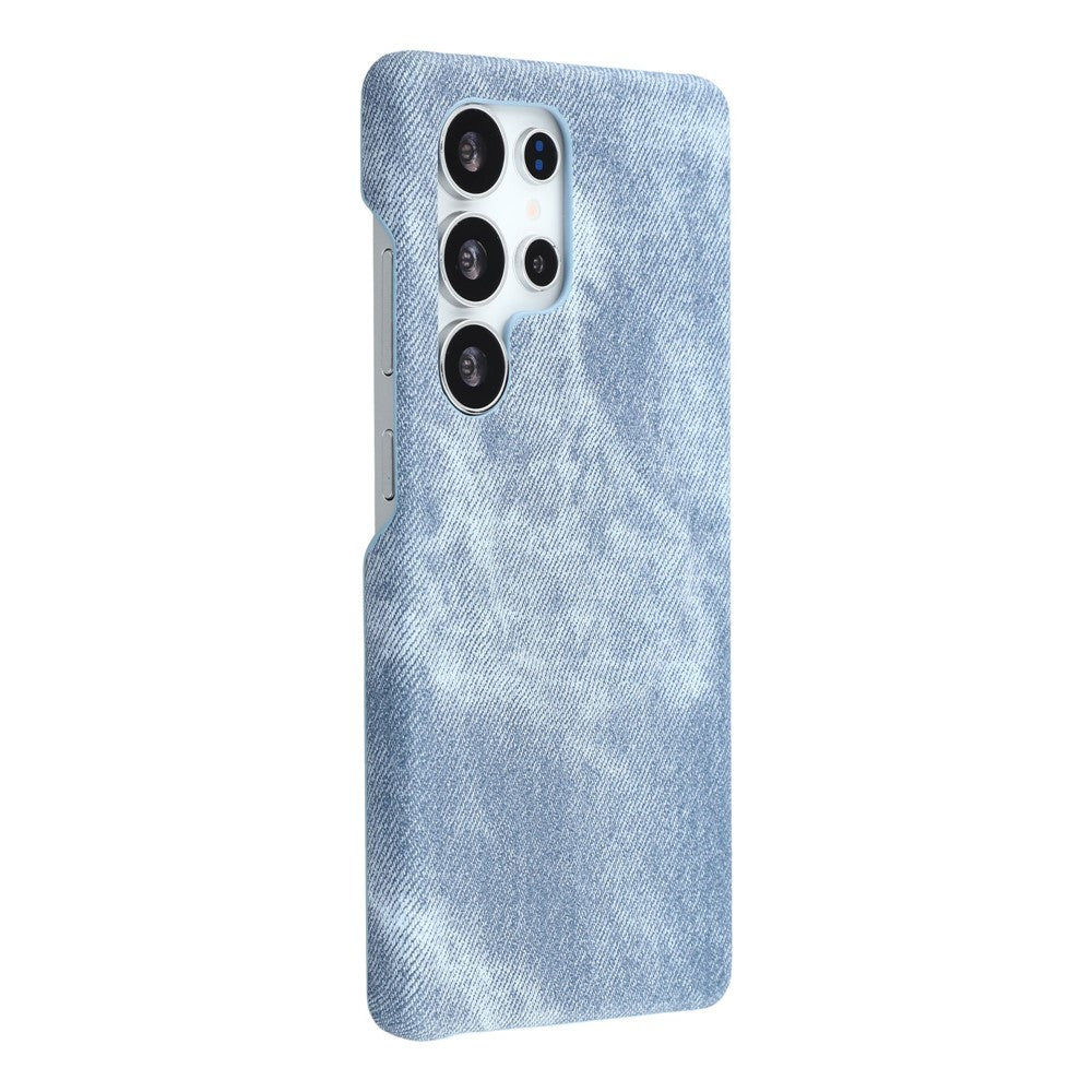 For Samsung Galaxy S25 Ultra Magnetic Case Denim Cloth Texture Leather + PC Shockproof Phone Cover