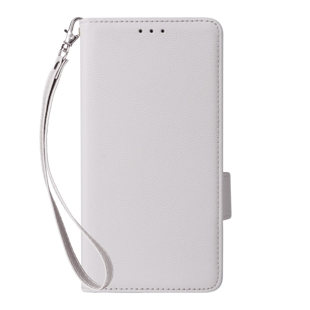 For vivo V60 Lite 4G  /  5G Case Litchi Texture Wallet Leather Phone Cover with Wrist Strap