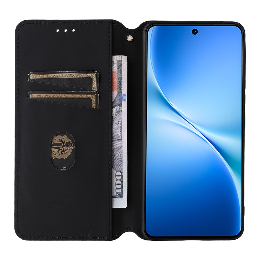 For vivo V60 Lite 4G  /  5G Case Wallet Rhombus Imprinted Leather Phone Cover