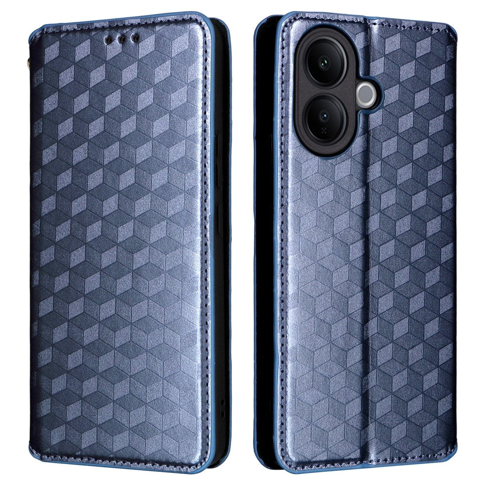 For vivo V60 Lite 4G  /  5G Case Wallet Rhombus Imprinted Leather Phone Cover