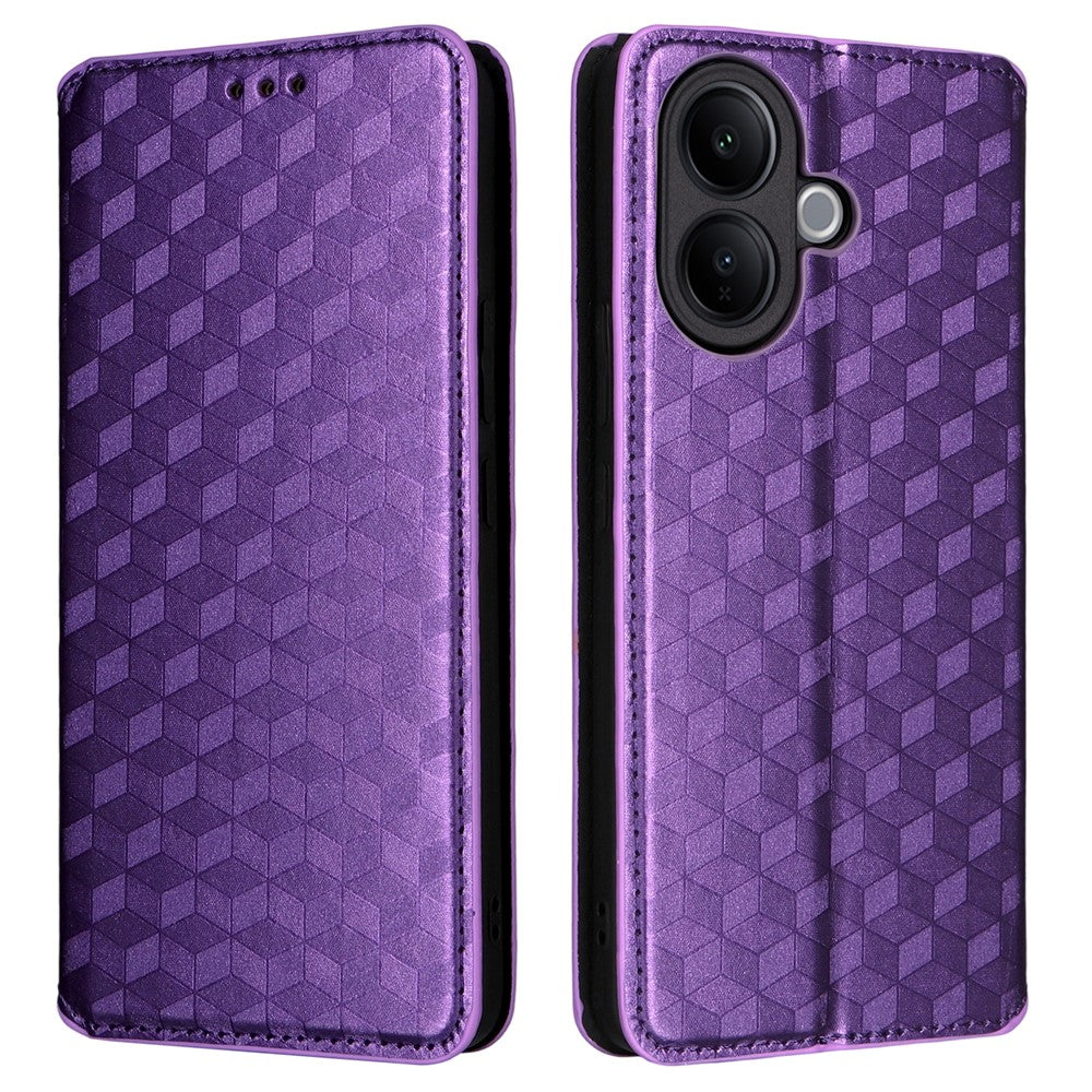 For vivo V60 Lite 4G  /  5G Case Wallet Rhombus Imprinted Leather Phone Cover