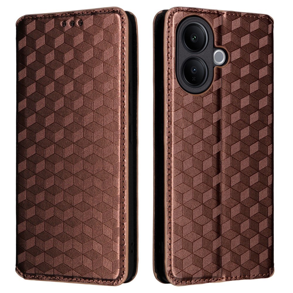 For vivo V60 Lite 4G  /  5G Case Wallet Rhombus Imprinted Leather Phone Cover