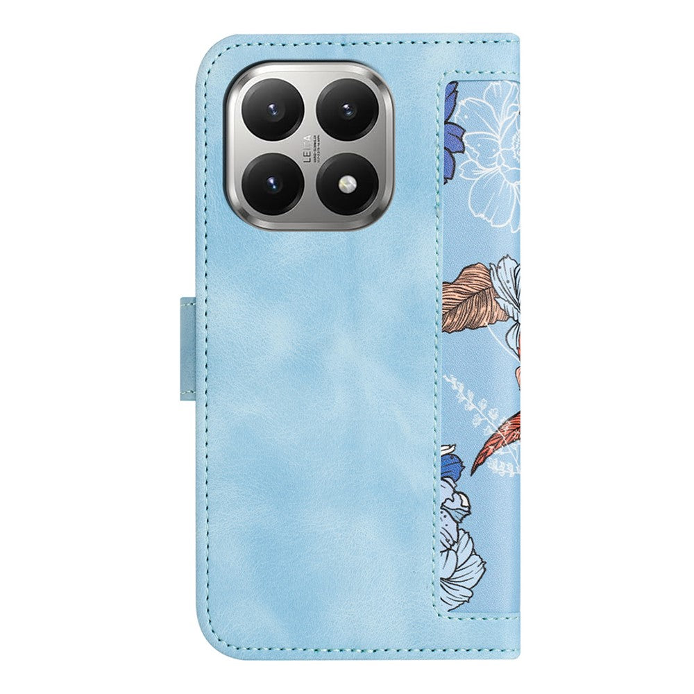 For Xiaomi 15T Case PU Leather Floral Phone Cover with Card Slots