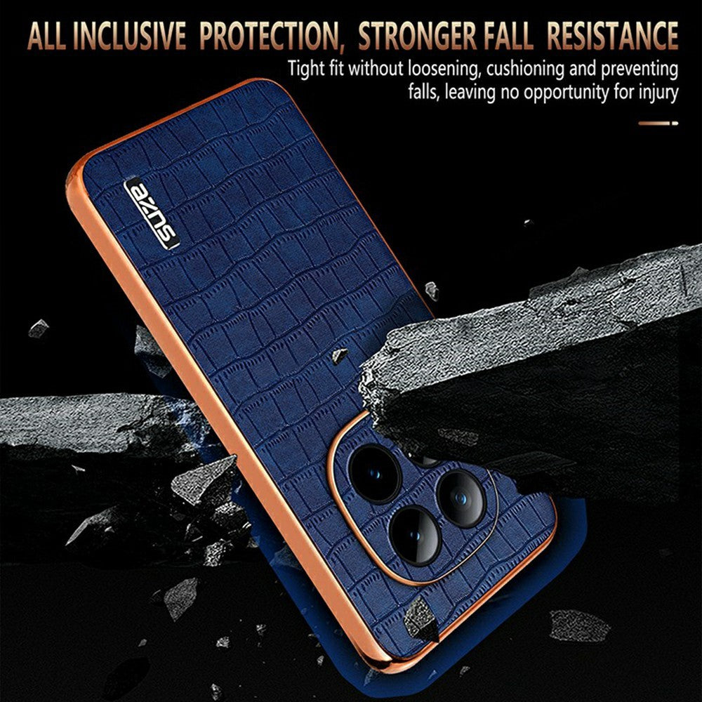 AZNS For Xiaomi Redmi Note 15 Pro+ 5G Case Electroplating Crocodile Texture PU + TPU Phone Cover