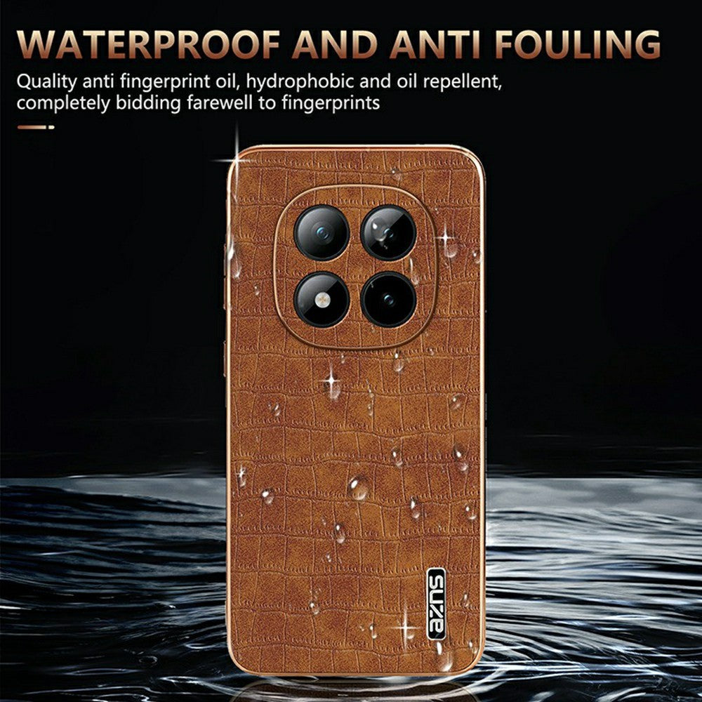 AZNS For Xiaomi Redmi Note 15 Pro+ 5G Case Electroplating Crocodile Texture PU + TPU Phone Cover