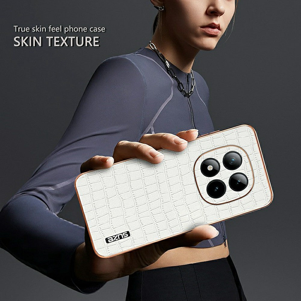 AZNS For Xiaomi Redmi Note 15 Pro+ 5G Case Electroplating Crocodile Texture PU + TPU Phone Cover