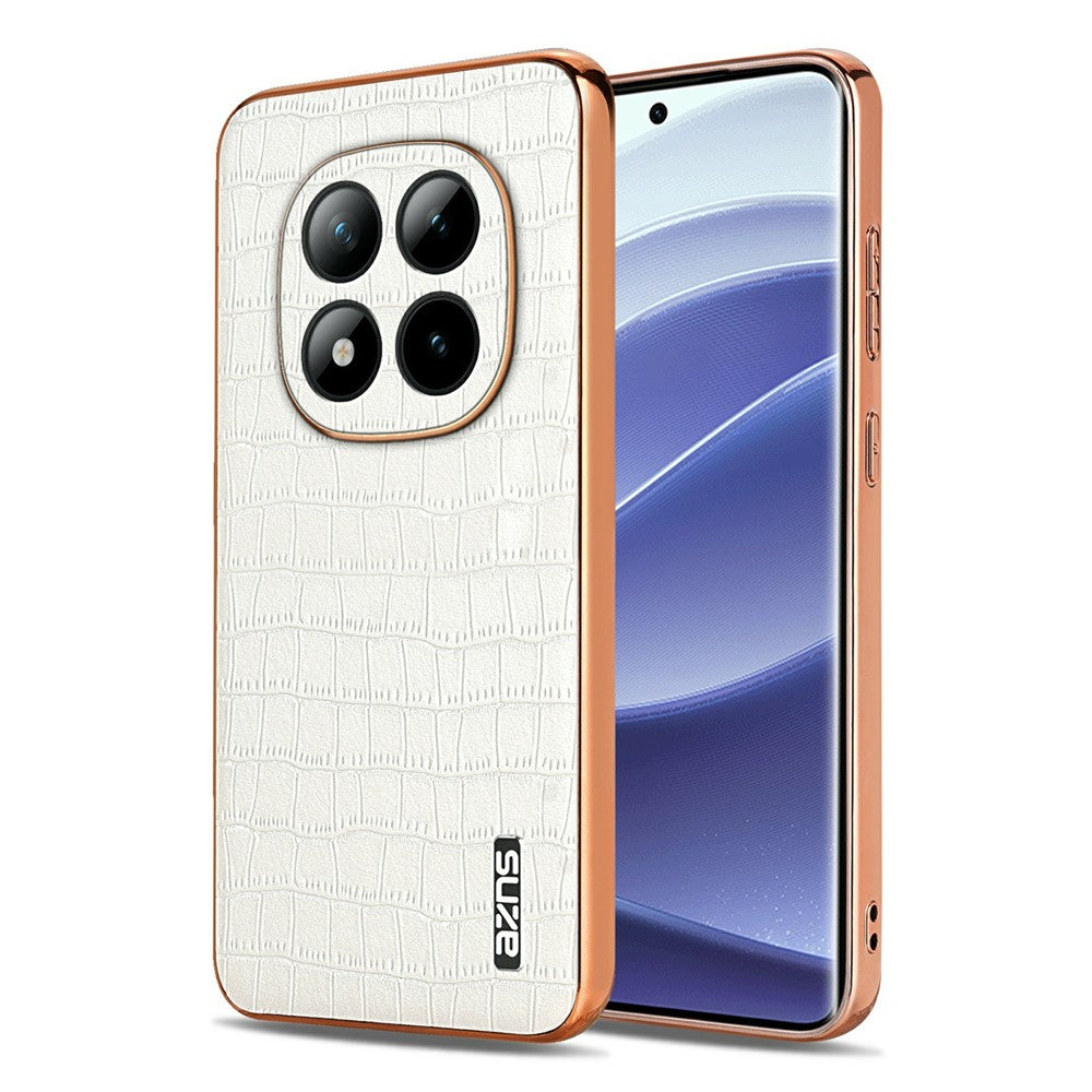 Funda AZNS para Xiaomi Redmi Note 15 Pro+ 5G con textura de cocodrilo electrochapada, fabricada en PU + TPU. 