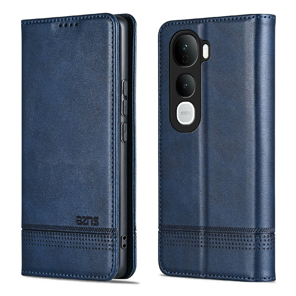 AZNS For vivo Y400 Pro 5G Case Cowhide Texture PU Leather Wallet Phone Cover