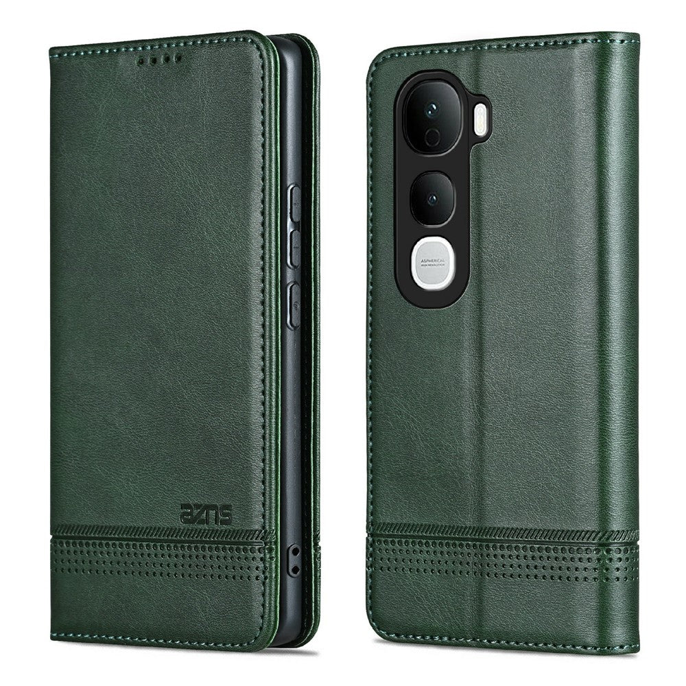 AZNS For vivo Y400 Pro 5G Case Cowhide Texture PU Leather Wallet Phone Cover