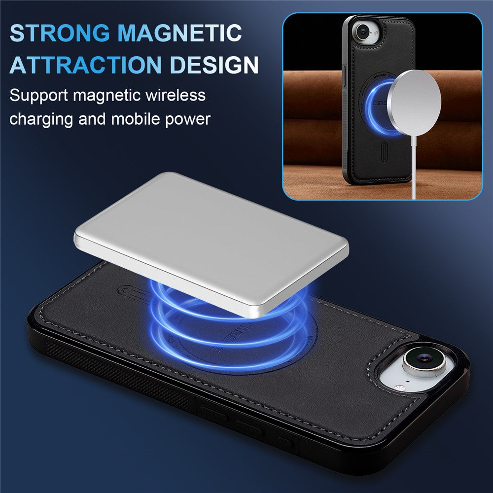 LC.IMEEKE L6 For iPhone 16e Case PU Leather Coated PC TPU Phone Cover Compatible with MagSafe