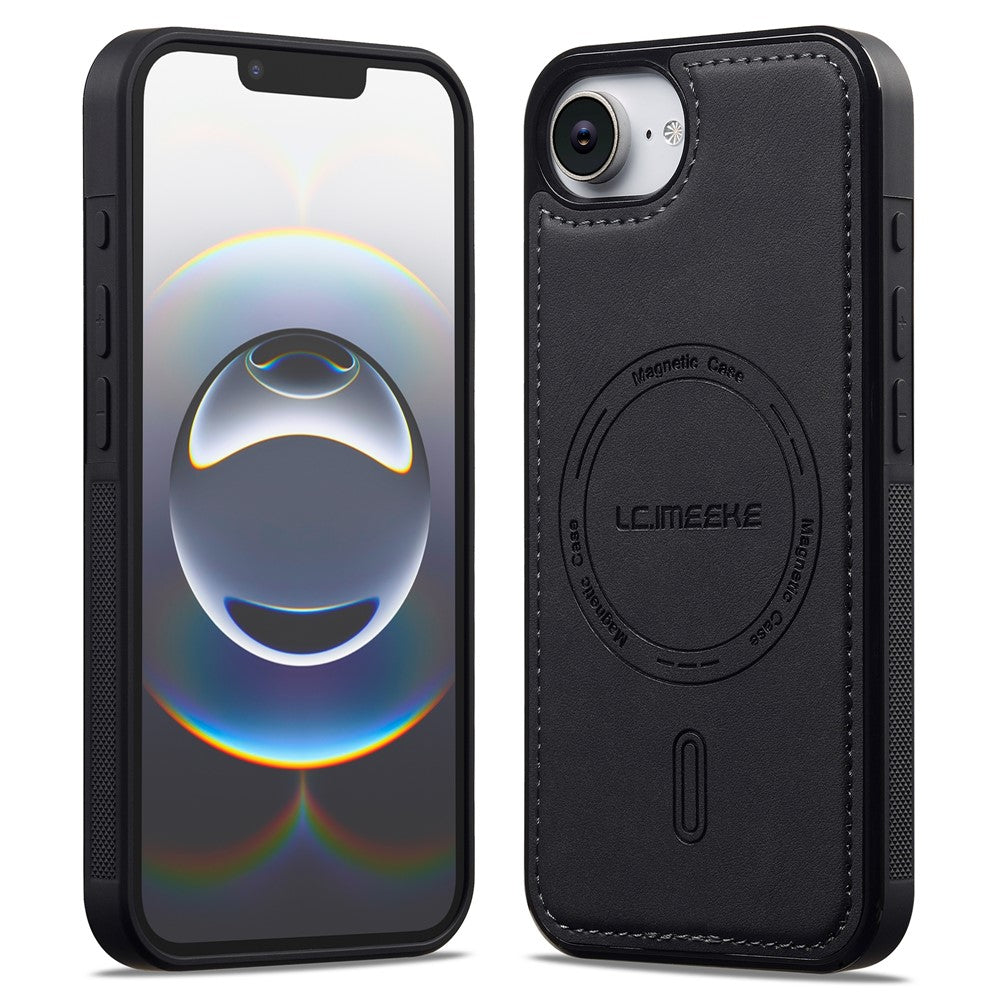 LC.IMEEKE L6 For iPhone 16e Case PU Leather Coated PC TPU Phone Cover Compatible with MagSafe