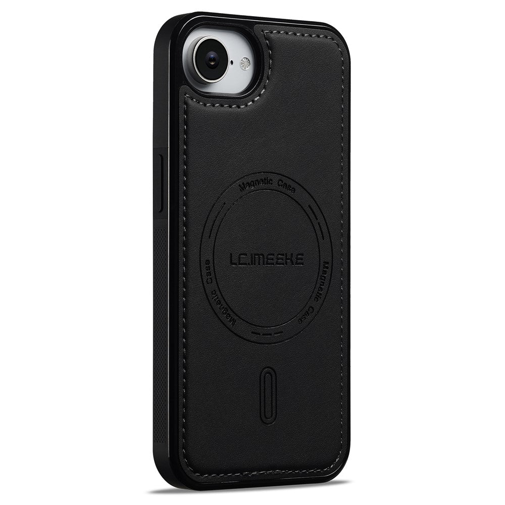 LC.IMEEKE L6 For iPhone 16e Case PU Leather Coated PC TPU Phone Cover Compatible with MagSafe