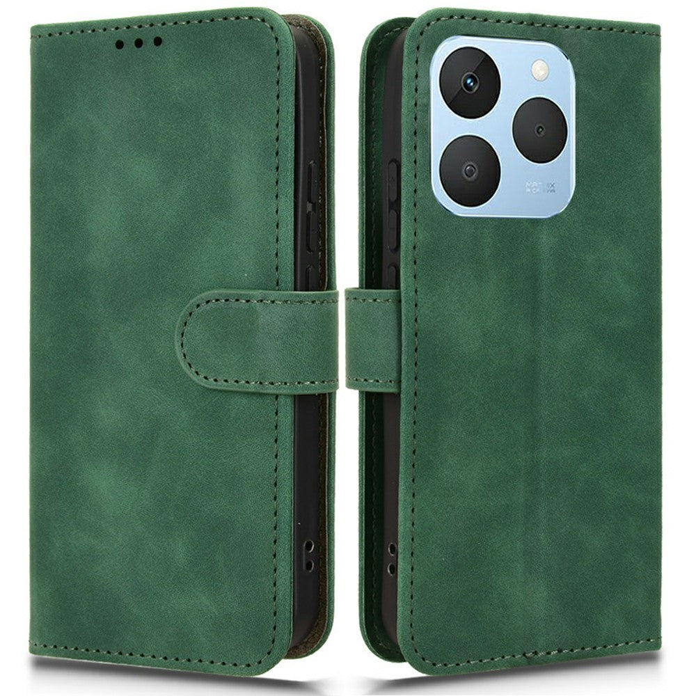 For Realme 15T 5G Leather Case Skin Feel Anti Drop Wallet Flip Phone Cover