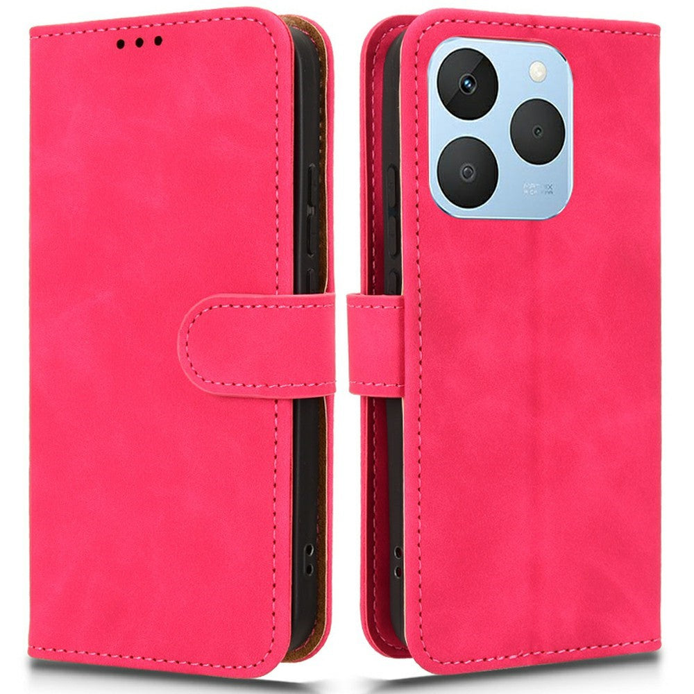 For Realme 15T 5G Leather Case Skin Feel Anti Drop Wallet Flip Phone Cover