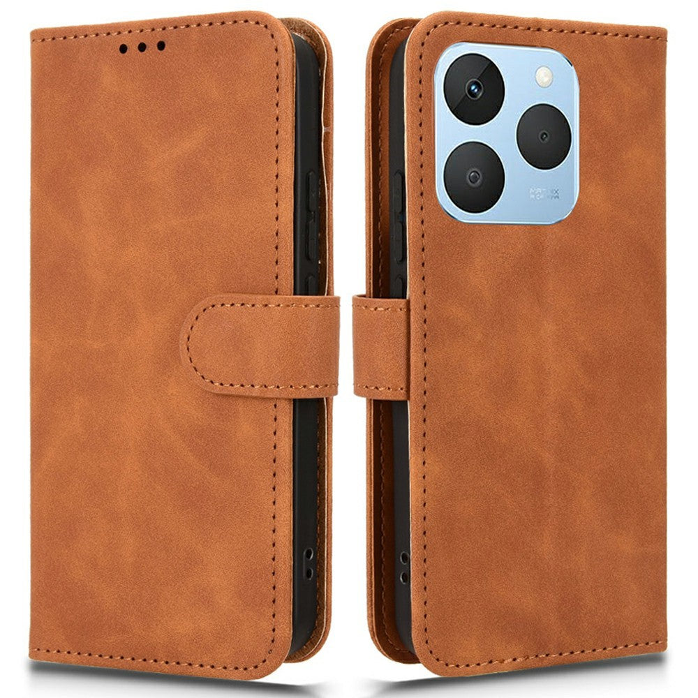 For Realme 15T 5G Leather Case Skin Feel Anti Drop Wallet Flip Phone Cover