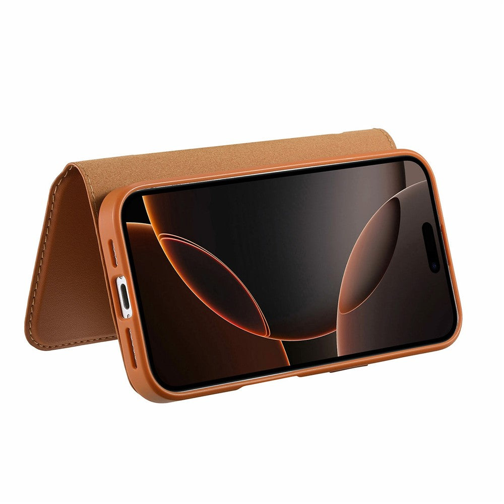 CASENEO For iPhone 17 Pro Magnetic Case RFID Blocking Wallet Detachable Leather Phone Cover with Wristband