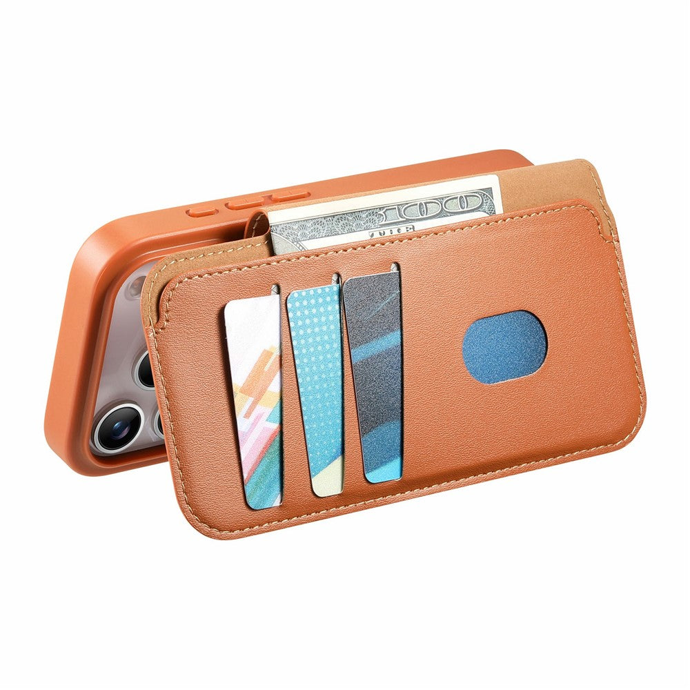 CASENEO For iPhone 17 Pro Magnetic Case RFID Blocking Wallet Detachable Leather Phone Cover with Wristband