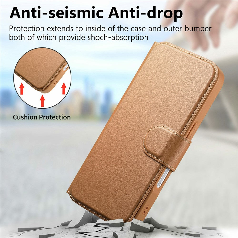 CASENEO For iPhone 17 Pro Max Magnetic Case RFID Blocking Wallet Detachable Leather Phone Cover with Wristband